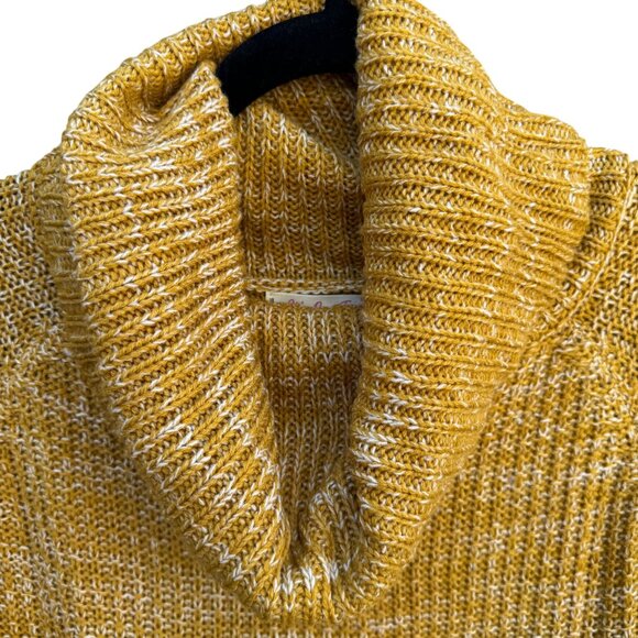 Its Our Time Mustard Yellow Womens Open Knit Cowl Neck Long Sleeve Sweater XL - Picture 5 of 10
